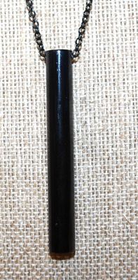 Black Necklace "Stress Whistle" PENDANT (2¼" L) on a Black Necklace Chain 24" L