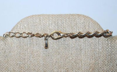 Acrylic Set of 9 "Marshmallows" NECKLACE in Half White and Half Clear Beads and Gold Tone Chain and Lobster Clasp 20" L