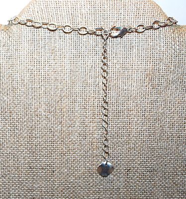 WRAP-AROUND Curved Silver Disks NECKLACE with Silver Tone Chain Links 40" L