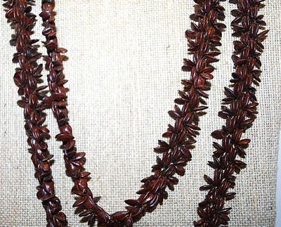 Brown Acrylic "Spikey Looking" WRAP-AROUND NECKLACE 48" L