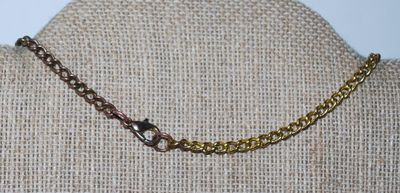 Two-Tone Dark "Brass" Style Chain with Lobster Clasp 22" L