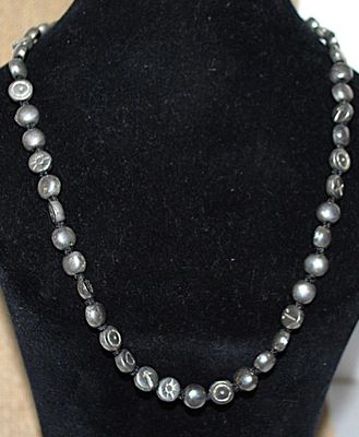 Half Globes NECKLACE with Imprinted Assorted Hearts, Stars, Letters, Arrows & Symbols with a Lobster Clasp 16" L