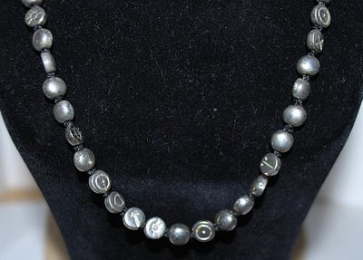 Half Globes NECKLACE with Imprinted Assorted Hearts, Stars, Letters, Arrows & Symbols with a Lobster Clasp 16" L