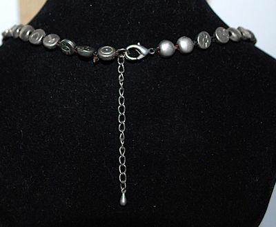 Half Globes NECKLACE with Imprinted Assorted Hearts, Stars, Letters, Arrows & Symbols with a Lobster Clasp 16" L