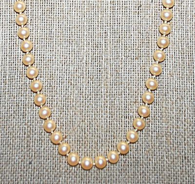 Vintage Off-White Faux PEARL NECKLACE with Unique Large Pearl Snap Clasp 18" L