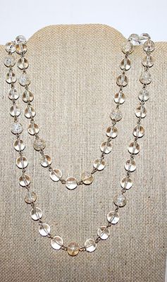 "Clear & Crackle" Globes WRAP-AROUND NECKLACE with Lobster Clasp 40" L