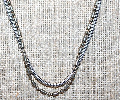 Marked "LAURA ASHLEY" 2 Chain Styles NECKLACE with Large Lobster Clasp 17" L