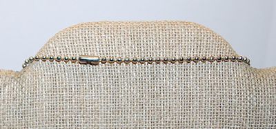 "SCIENCE" NAME TAG NECKLACE on Beaded Silver Tone Chain 23" L