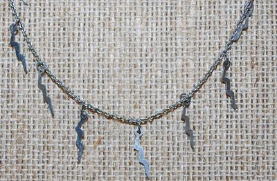 Unique "Lighting Strikes" Style NECKLACE on a Silver Tone ADJUSTIBLE Necklace Chain 15"-17" L