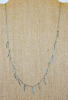 Unique "Lighting Strikes" Style NECKLACE on a Silver Tone ADJUSTIBLE Necklace Chain 15"-17" L