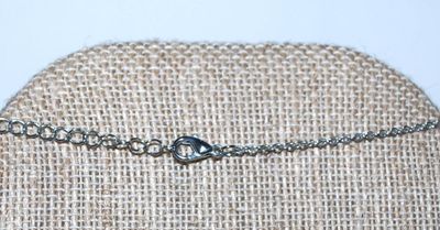 ORANGE Enameled Polymer Shell PENDANT (1" x ¾") on a Silver Tone Necklace Chain 18" L