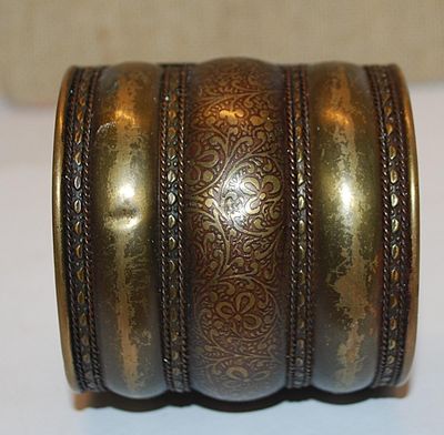 VINTAGE "BRASS-STYLE" CUFF BRACELET (2" Opening x 2") with Graphic Designs