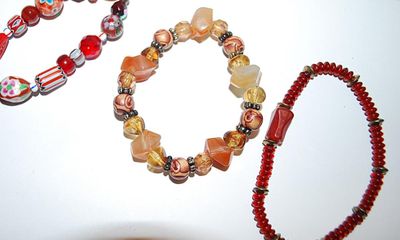 Collection of 3 Colorful Elastic BRACELETS (2½" Opening) with an Assortment of Colors and Shapes