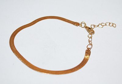 All Gold Tone SNAKESKIN BRACELET (2½" Opening) with Lobster Clasp