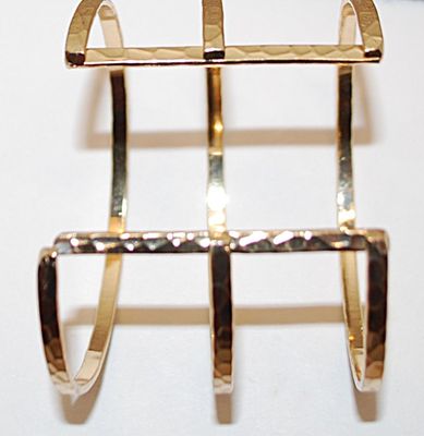 Gold Colored LADDER CUFF BRACELET (2¼" Opening) with Beveled "Cuts" on 3 Ladder Rungs
