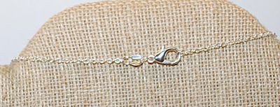 Metal Silver Tone CROSS with a Down Curved Cross-Brace & a Silver Tone Necklace Chain 17" L