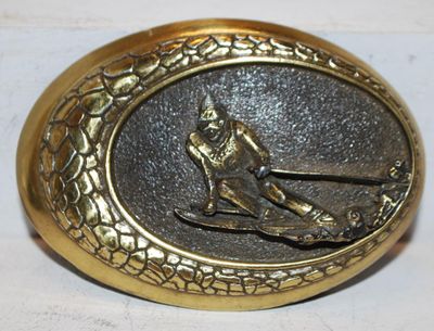 Oval Belt Buckle "The Skier" (2 ½" x 1 ½")