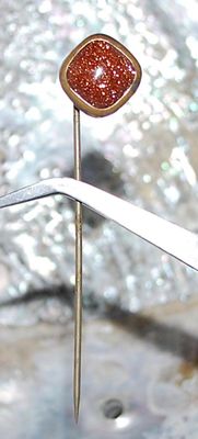 ***NEW SALE PRICE*** Vintage-Style SUNBURST Gemstone PIN (2¾" L) on a Brass-Style Setting