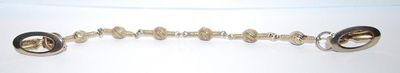 Double Oval LOOPS SWEATER CHAIN (7") with Muted Gold Tone Globe Accents and Claw Clasps