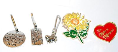 Collection of 11 Assorted "FLAGS & DOODADS" Pins, Clips, Etc.