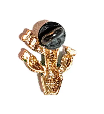 """NEW ARRIVAL""" "GREEN & RED "CACTUS PLANT" PIN (1") with Jeweled Gold Colored...