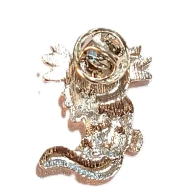 """NEW ARRIVAL""" "PINK & SILVER KITTY" PIN (1") with Pink Ears & Star on a Silver...