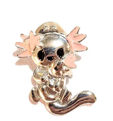 """NEW ARRIVAL""" "PINK & SILVER KITTY" PIN (1") with Pink Ears & Star on a Silver...