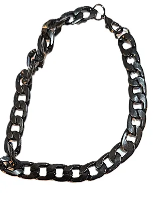 ***NEW ARRIVAL *** ALL BLACK NECKLACE & BRACELET JEWELRY SET with NECKLACE (24" L + Small Black Links Chain/Lobster Clasp) &...