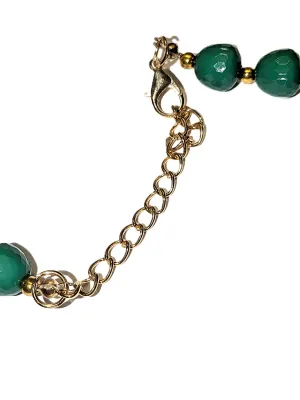 Bright GREEN GLOBES JEWELRY SET with NECKLACE (21" L+ Gold Tone Lobster Clasp and Spacers) and MATCHING EARRINGS with Wire Hook Clasp