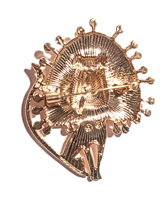 **NEW ARRIVAL** Unusual Multicolor Stones "LARGE MANE DOG" BROOCH (2½" x 2") with Pink Tongue a Gold Tone Setting