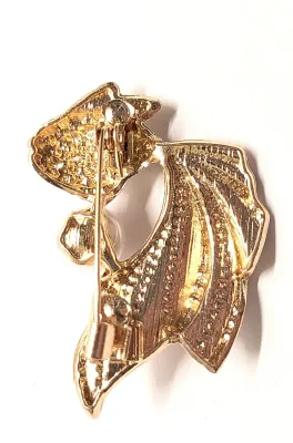 **NEW ARRIVAL** PINK Jeweled & Glittered "KOI" FISH BROOCH (1½" x 1½") with Faux Pearl Accent, Black Eye and...