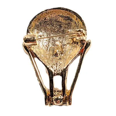 **NEW ARRIVAL** Multicolored Jeweled "AIR BALLOON BROOCH (1½" x 1¼") with Enamel Colored on a Gold Tone Setting