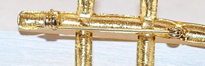 "Tic-Tac-Dough" Style Gold Colored BROOCH (2" x 2")