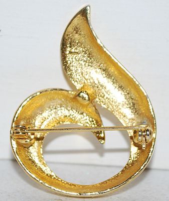"Number 6" Gold Colored BROOCH (1¾" x 1¼") on a Gold Tone Setting