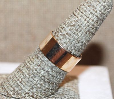 Size 7½ Simple Gold Tone No Stones Band RING with Tight OPEN-ENDED Band (2.6g)