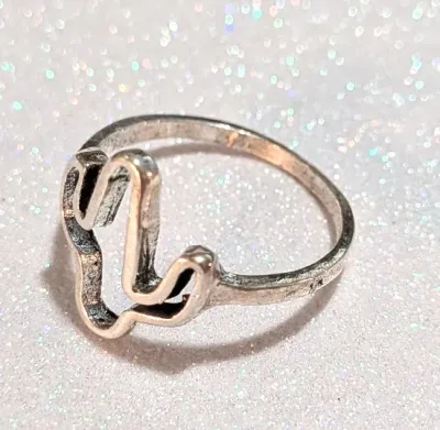 **NEW ARRIVAL** Size 6 All Silver Colored "CACTUS" Styled No-Stones RING with "Rough-Hewn" Band on a Silver Tone...