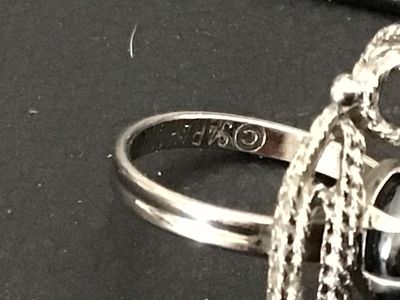 Vintage Sarah Coventry Silver-Tone Hematite Ring