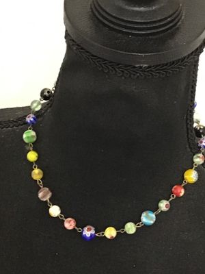 Vintage Venetian Millefiori Art Glass Bead Necklace