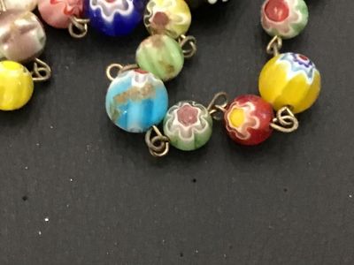 Vintage Venetian Millefiori Art Glass Bead Necklace