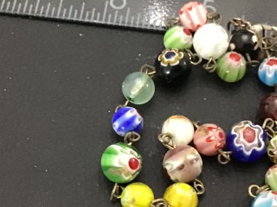 Vintage Venetian Millefiori Art Glass Bead Necklace