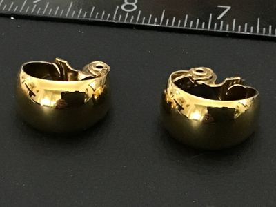 Vintage Monet Gold-Tone Chunky Hoop Clip-On Earrings