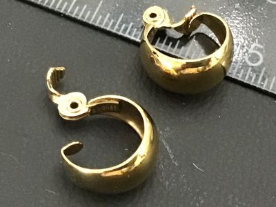 Vintage Monet Gold-Tone Chunky Hoop Clip-On Earrings