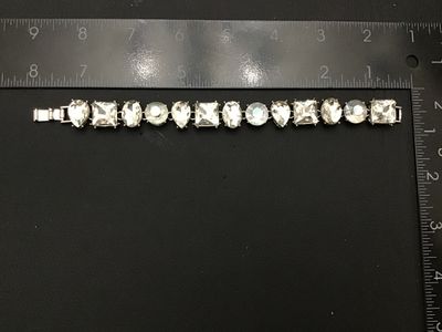 Vintage Multi-Shape Rhinestone & AB Glass Stone Link Bracelet