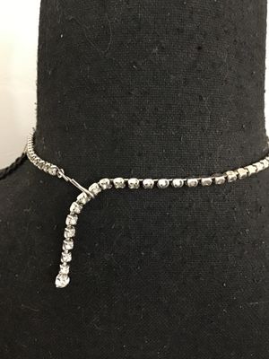 Vintage Rhinestone Choker Necklace with Baguette & Round Cut Stones