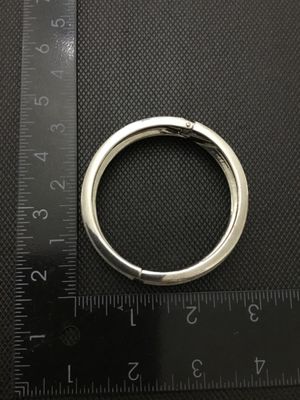 Silver-Tone Textured Hinged Bangle Bracelet