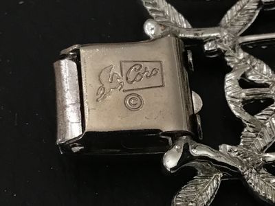 Vintage Coro Pegasus Silver Tone Panel Bracelet