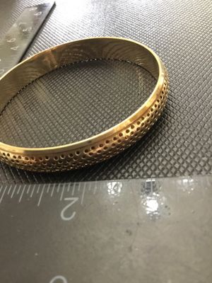 Gold-Tone Perforated Mesh Bangle Bracelet