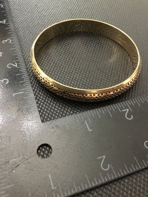Gold-Tone Perforated Mesh Bangle Bracelet