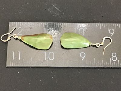Green & Brown Swirl Stone Drop Earrings