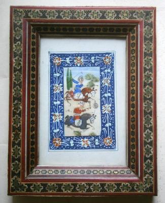 Hand Painted Scene of Persian Polo Players